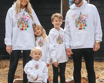 Personalised Disneyland Paris 2026 Family Hoodie, Group Family Holiday Vacation, Mickey And Friends Custom Name shirt, Unisex Kids Tee Top