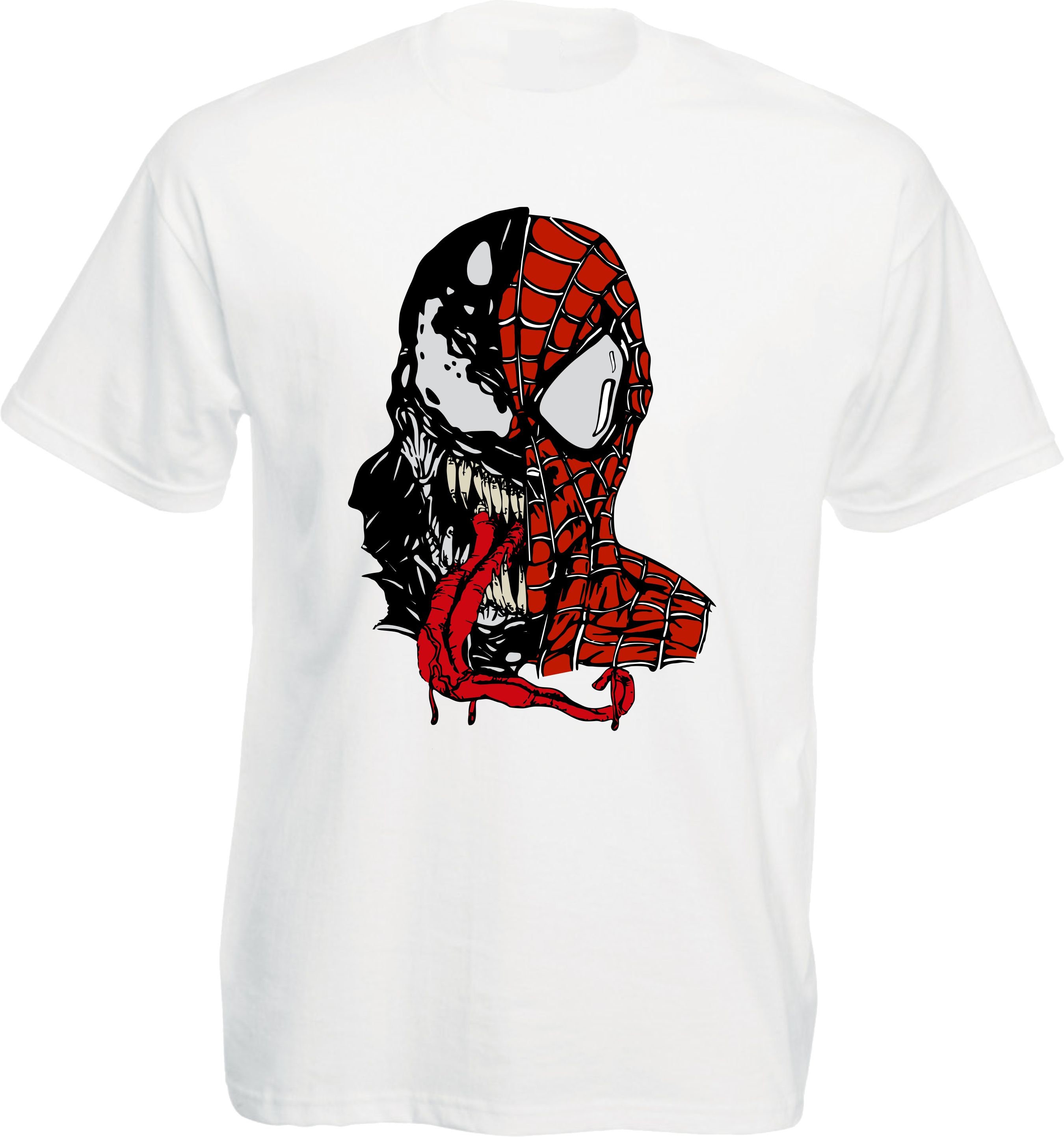 cyber y2k Spiderman Venom Tribal Reflective stretch graphic t-shirt mens  small