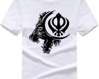 Sikh Khanda Lion Symbol T-Shirt, Unisex Tee