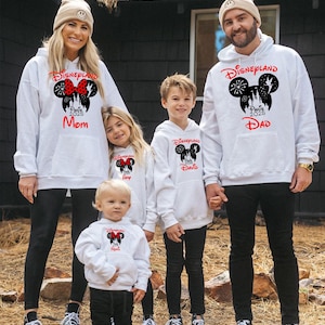 Printed Personalized Disney Paris 2025 Hoodie, Mickey Minnie Family Matching  2025 Trip Unisex Adults&#39; kids top