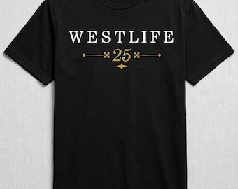 Camiseta Westlife 25, Camiseta do Concerto da Turnê Mundial de 25º Aniversário do Westlife, Camiseta da Turnê Mundial de 2026, Presente para Fãs do Westlife, Camiseta da Turnê de Aniversário