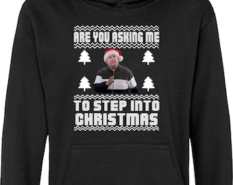 Moletom "Step Into Christmas" Smithy & Nessa - Camiseta engraçada de Natal inspirada em Gavin e Stacey - Meme vintage dos anos 90 - Presente perfeito para o amigo secreto - Unissex - Infantil e Adulto