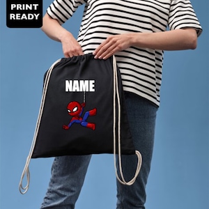 Personalized Spiderman Backpack Spidey Spider-Man backpack Drawstring Bag, Spider-Man lover Your School PE Kit Rucksack kids Spidey Gift Bag