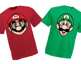 MARIO and LUIGI T-Shirt Gaming Luigi Mario Shirt Game Shirt, Vintage Game Shirt, Retro Game Kids Gift Top