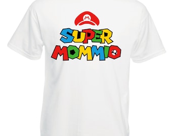 Super Mommio T-Shirt Gamer Mother Gift Novelty level up Mothers Day funny Mario video games Unisex Adults Kids Tee Top