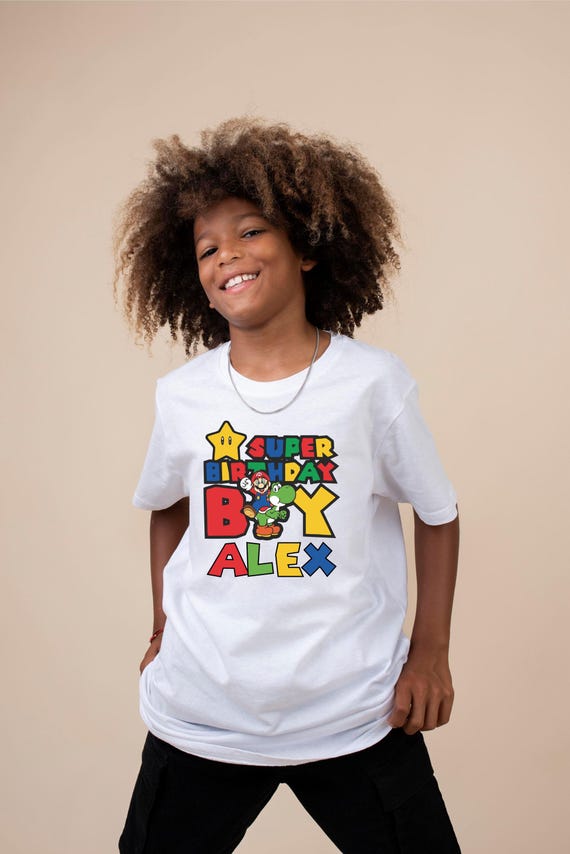 Camiseta personalizada de cumpleaños de Super Mario, Mario Bros