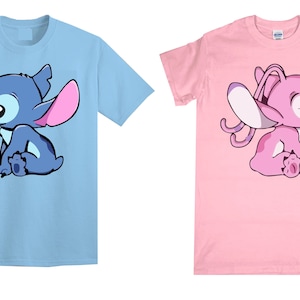 Disney Lilo & Stitch T-Shirt Cute Cartoon Stitch Angel Lilo Lover Stitch Lover Boys Girls Favorite Cartoon Kids Tee Top