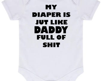 Funny Baby Bodysuit, My Diaper Is Just Like Daddy Onesie, Funny Baby Shower Gift, Sarcastic Baby Outfit, Humorous Infant Bodysuit, Baby Gift