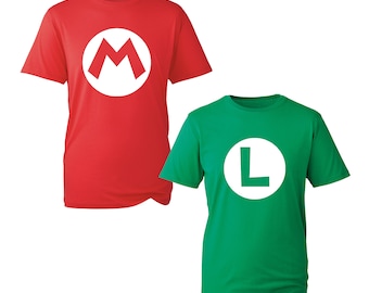 MARIO and LUIGI T-Shirt Gaming Luigi Mario Shirt Game Shirt, Vintage Game Shirt, Retro Game Kids Gift Top