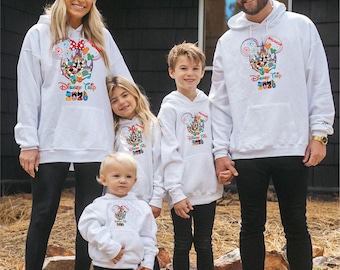 Personalized Disneyland Trip Hoodie, Mickey Minnie Sketch, Family Vacation Top