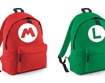 Super Mario and Luigi School Bag, Super Mario Luigi Backpack, Kids back to school. School/Nursery, Super Mario Luigi bag