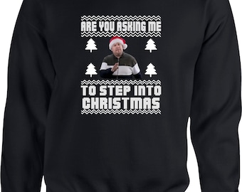 Camiseta "Step Into Christmas" Smithy & Nessa - Camiseta engraçada de Natal com Gavin e Stacey - Meme vintage dos anos 90 - Presente perfeito para o amigo secreto - Unissex - Infantil e Adulto