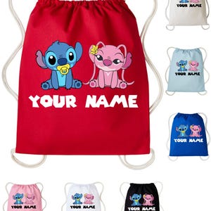 Personalized Lilo and Stitch Backpack Lilo  backpack Drawstring Bag, Stitch  lover Your School PE Kit Rucksack kids Spidey Gift Bag