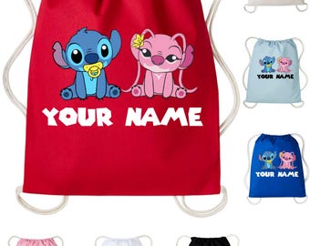 Personalized Lilo and Stitch Backpack Lilo  backpack Drawstring Bag, Stitch  lover Your School PE Kit Rucksack kids Spidey Gift Bag