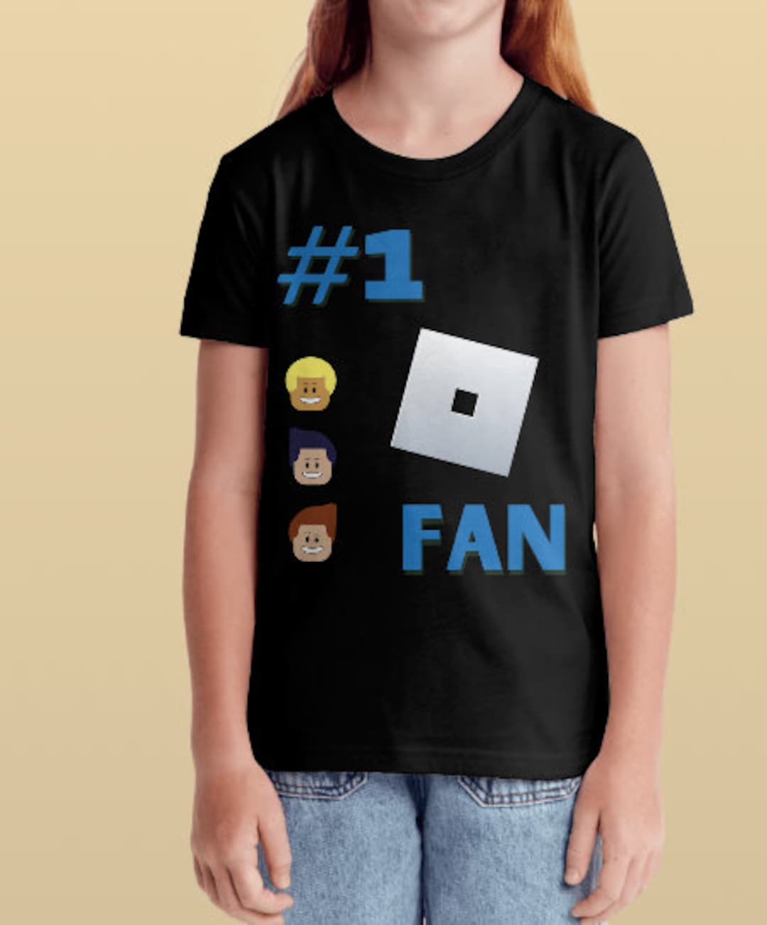 Boy Girl Unisex Roblox Fan 1 T Shirt Vegan Organic Material Number One Il Pwer 