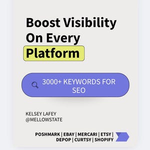 Ponad 3000 słów kluczowych SEO Moda PDF Cyfrowe pobieranie Wydrukowany przewodnik po ofertach dla sprzedawców Odzież Obuwie Biżuteria Tagi eBay Poshmark Depop Mercari