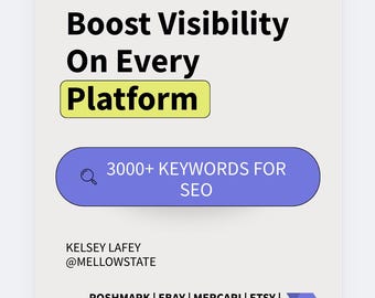 3000以上のキーワード SEO ファッション PDF デジタルダウンロード 印刷可能な再販業者リストガイド 衣料品 靴 ジュエリー タグ eBay Poshmark Depop Mercari
