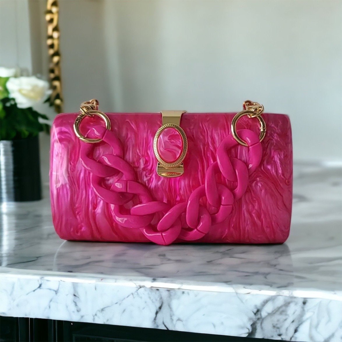 Hot shop pink clutch