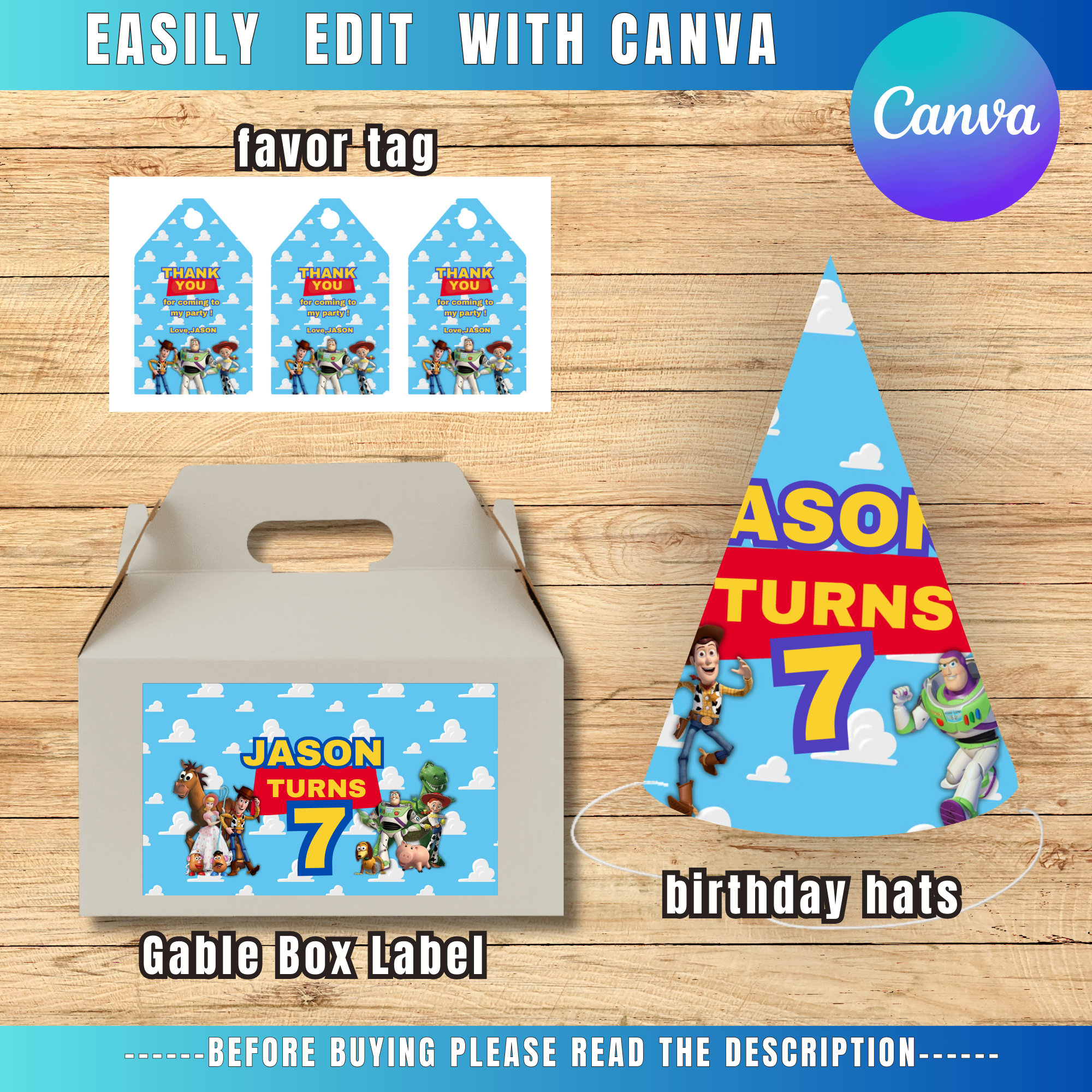 Toy Story Themed Party Bundle Printable Party Bundle Personalized Birthday Printables Party ...