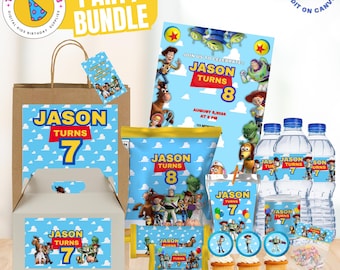Toy Story Birthday Party Bundle: Editable Favor Kit, Canva Templates (Digital File Only)
