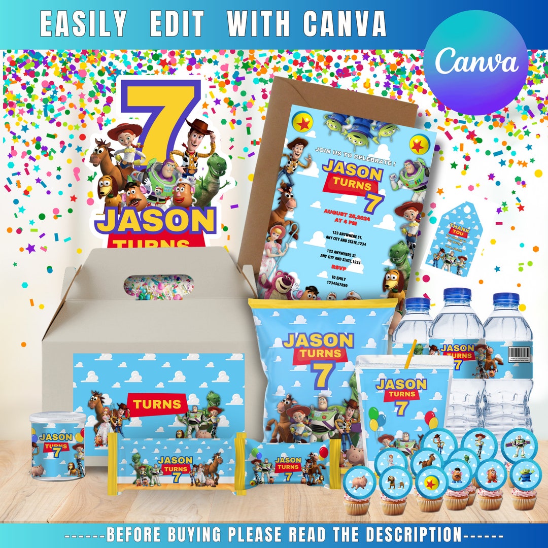 Toy Story Themed Party Bundle Printable Party Bundle Personalized Birthday Printables Party ...