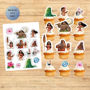 Moana Cupcake Toppers: Printable Kids Party Decorations (Digital Download)