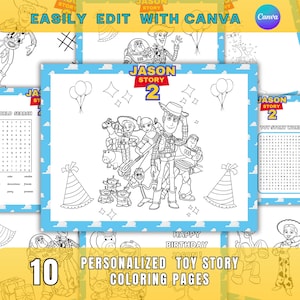 Toy Story Birthday Coloring pages, Toy Story Birthday, custom birthday coloring page, Toy Story Coloring sheet