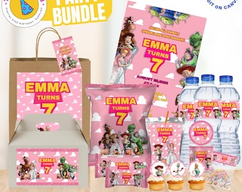 Toy Story Geburtstagsparty-Bundle: Bearbeitbares Geschenk-Kit, Canva-Vorlagen (nur digitale Datei)