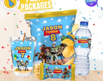 Paquete de fiesta de cumpleaños de Toy Story: Etiquetas imprimibles (solo archivo digital)