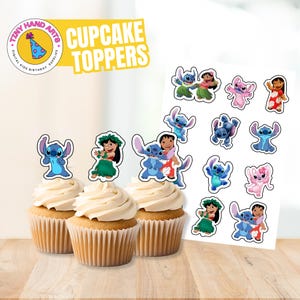 Lilo & Stitch Cupcake Toppers: Printable Toppers (Digital Download)