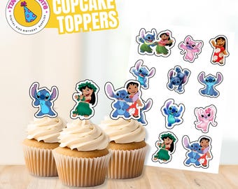 Lilo & Stitch Cupcake Toppers: Druckbare Topper zum Ausdrucken (Digitaler Download)