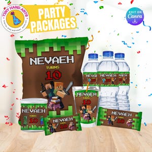 Videospiel Geburtstagspakete: Etiketten zum Ausdrucken (nur Digital File)