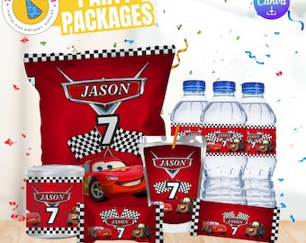 Cars Birthday Party Package: Printable party Favors (Digital File Only)