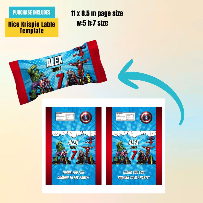 Superheroes Birthday Party Bundle: Editable Favor Kit, Canva Templates ...