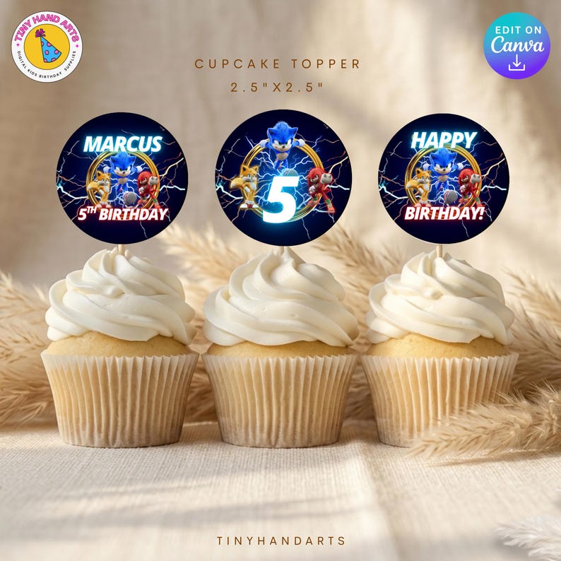 Sonic Cupcake Toppers: Printable Toppers (digital Download) - Etsy