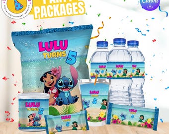 Lilo & Stitch Birthday Party Package:Printable party Favors (Digital File Only)