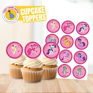 Adornos para cupcakes de poni: Adornos imprimibles (descarga digital)