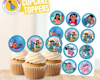 Lilo & Stitch Cupcake Toppers:Druckbare Toppers (Digitaler Download)