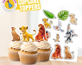 Toppers de Cupcake do Rei Leão: Toppers para Imprimir (Download Digital)