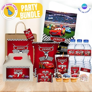 Cars-Geburtstags-Party-Bundle: Bearbeitbares Favor Kit, Canva-Vorlagen (nur digitale Datei)