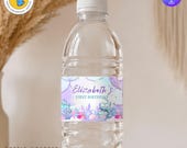 Mermaid Water Bottle Label Template: Printable party Favors (Digital File Only)