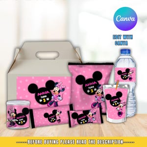 Minnie Mouse Birthday Party Bundle: Printable kid party Favors (Digital File Only)