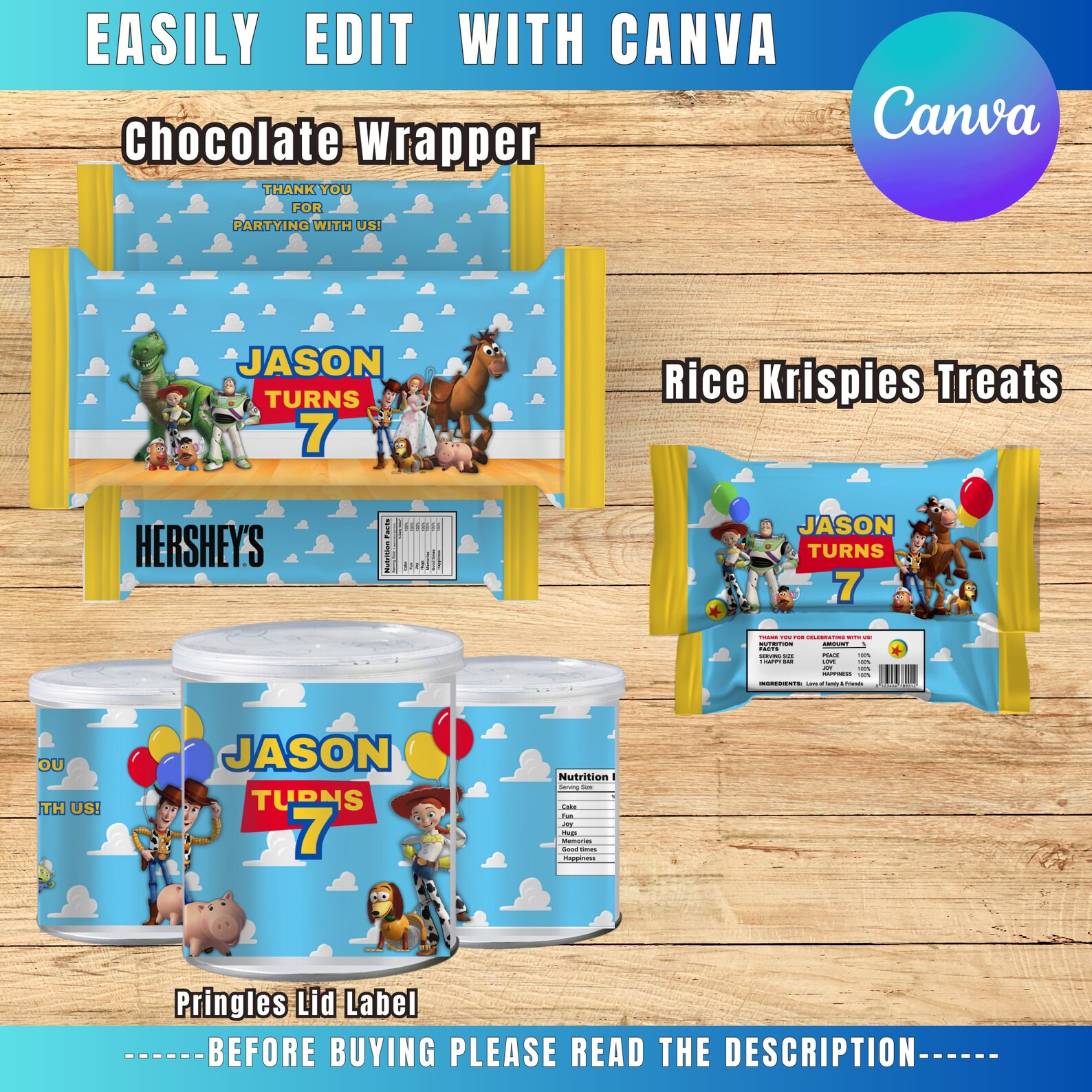 Toy Story Themed Party Bundle Printable Party Bundle Personalized Birthday Printables Party ...