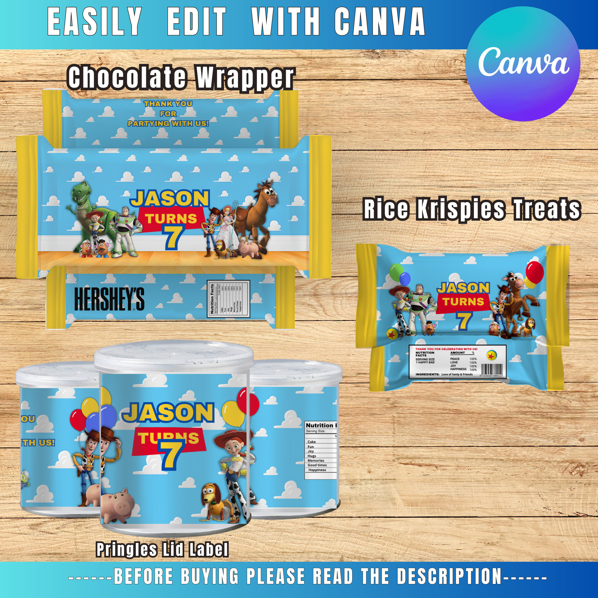 Toy Story Themed Party Bundle Printable Party Bundle Personalized Birthday Printables Party ...