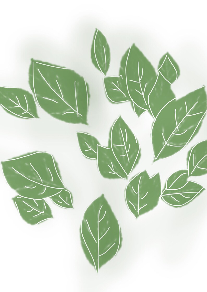 Downloadable Leafy Wall Art Blush Pink and Green Art Print Etsy