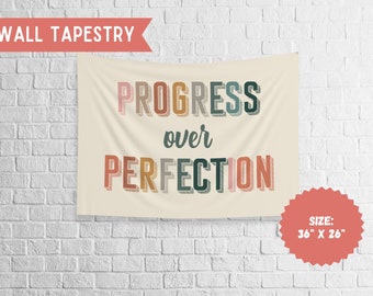 BOHO Classroom Decor | Progress Over Perfection| Teacher Decor | Classroom Décor | Motivational Theme | Classroom Tapestry