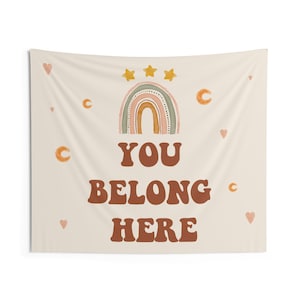 You Belong Here Decorative Wall Hanging, Classroom Flag, Tapestry, Classroom Décor