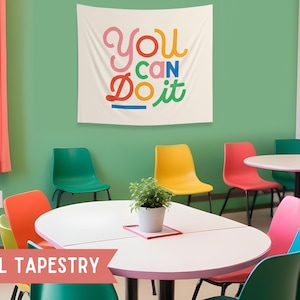 You Can Do It Classroom Wall Tapestry, Classroom Decor, Banner