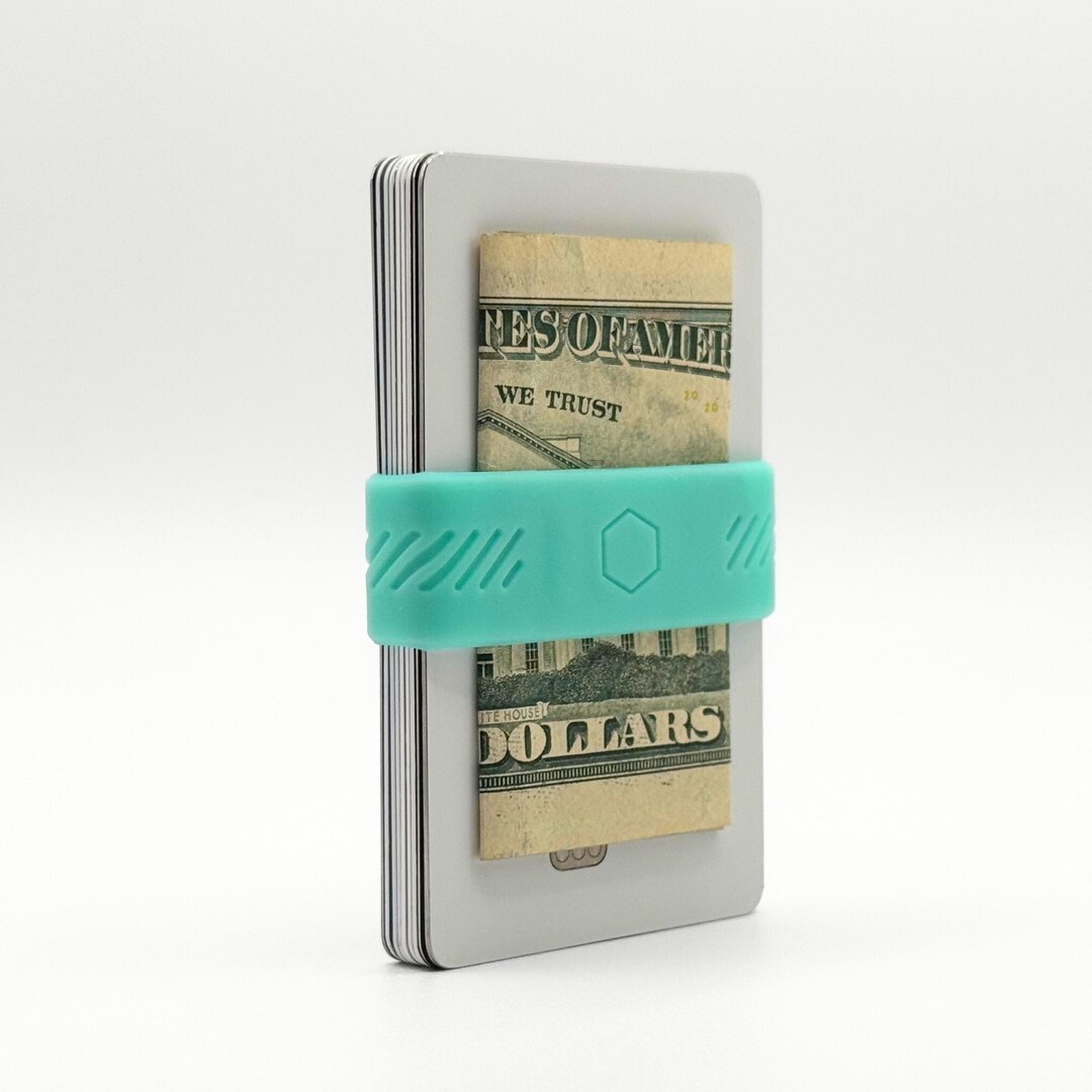 Band[it] Slim Minimalist Wallet Band (seafoam Teal) – Elastic Money ...