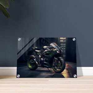 ANY IMAGE Digitaldruck »Motorrad«, Rahmen: Buchenholz, Schwarz 